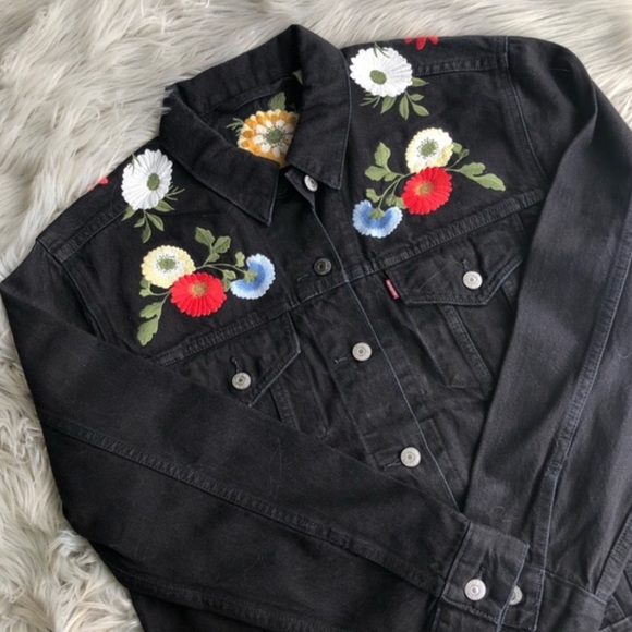 levi's floral embroidered jacket